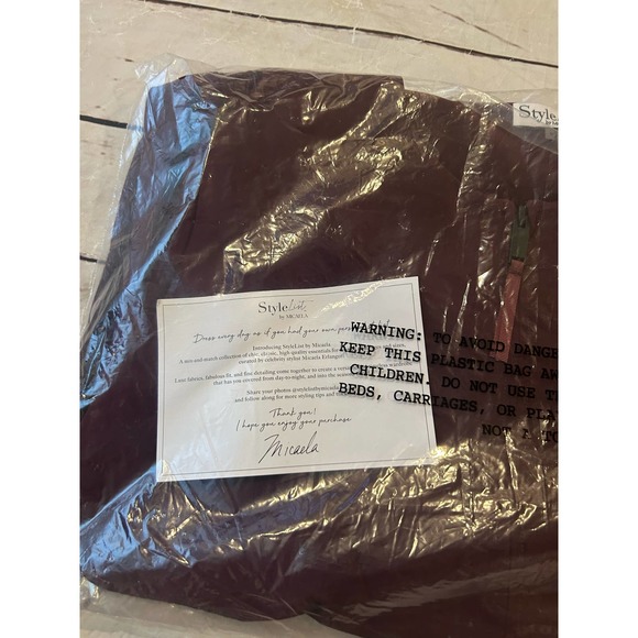 New StyleList by Micaela Burgandy Jacket Full Zip Blazer Size Medium - Picture 3 of 10